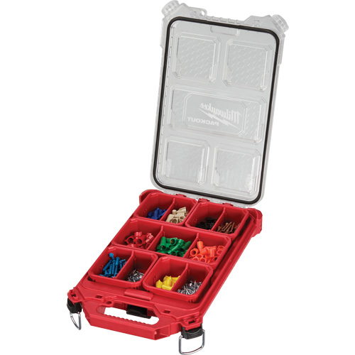 Packout Compact Low-Profile Organizer, 16-2/5" x 9-3/4" x 2-1/2", Black/Red Absolute Business Supply