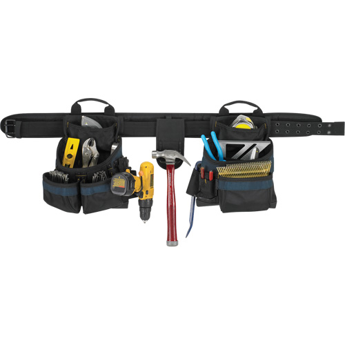 Ceinture &agrave; outils pour &eacute;lectricien, Polyester, Noir Absolute Business Supply