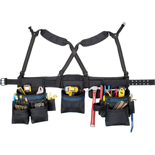 Ceinture &agrave; outils pour menuisier, Polyester, Noir Absolute Business Supply