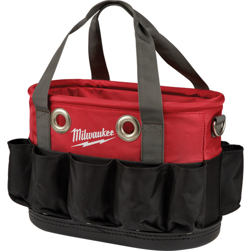 Utility Oval Bag, Ballistic Nylon, 24 Pockets, Black/Red Absolute Business Supply