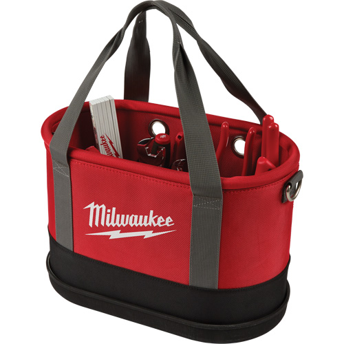Sac ovale a&eacute;rien utilitaire, Nylon balistique, 14 pochettes, Noir/Rouge Absolute Business Supply
