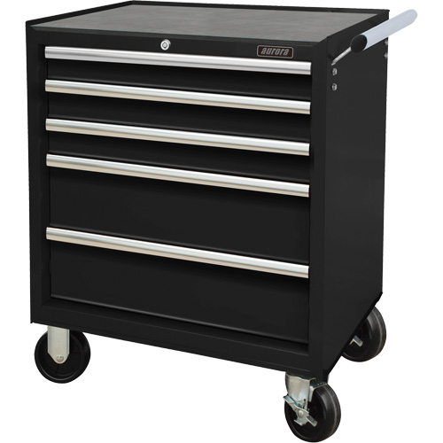 Chariot &agrave; outils industriel, 5 tiroirs, 27" la x 18-3/4" p x 31-1/2" h, Noir Absolute Business Supply