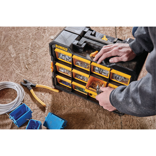 Organisateur Flip-Bin, 3-7/8" la x 17-3/4" p x 13-7/8" h, Noir/Jaune Absolute Business Supply