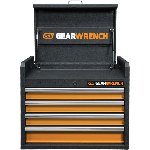 Coffre &agrave; outils de s&eacute;rie GSX, 26" la, 4 tiroirs, Noir/Orange Absolute Business Supply