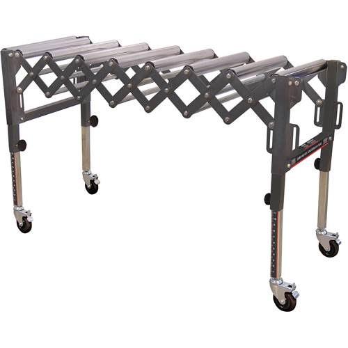 Extendable & Flexible Conveyor Roller Tables, 20" W x 52" L, 300 lbs. per lin. Ft. Capacity Absolute Business Supply