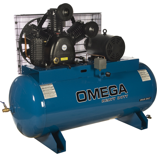 Compresseurs d'air s&eacute;rie industrielle - Compresseurs horizontaux - Deux &eacute;tages, 100 gal. (120 gal. US) Absolute Business Supply