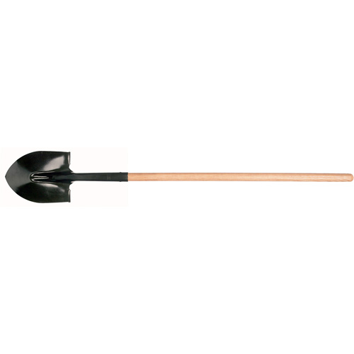 Round Point Shovel, Tempered Steel Blade, Hardwood, Straight Handle Absolute Business Supply
