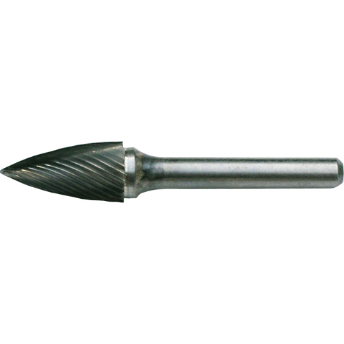 CLEVELAND Solid Carbide Burrs - Tree Shape Pointed End, SG-53, 3/16" Dia., 1/8" Shank, 1/2" Depth of Cut Absolute Business Supply