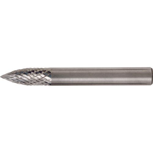 CLEVELAND Solid Carbide Burrs - Tree Shape Pointed End, SG-1, 1/4" Dia., 1/4" Shank, 5/8" Depth of Cut Absolute Business Supply