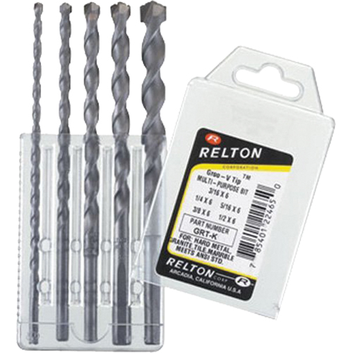 Jeux de 5 forets sp&eacute;cialis&eacute;s &agrave; usages multiples avec pointe Groo-V, 5 morceaux, Carbure Absolute Business Supply