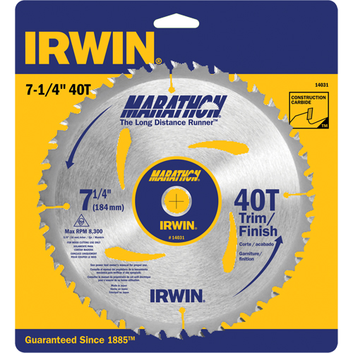 Contractor Saw Blades - Marathon&reg; Saw Blades, 7-1/4", 40 Teeth, Wood Use Absolute Business Supply
