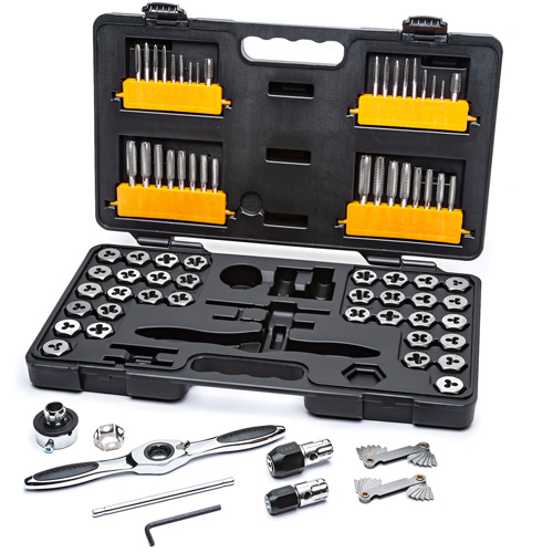 SAE/Metric Ratcheting Tap & Die Set, 77 Pieces Absolute Business Supply