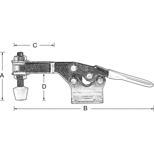 Horizontal Hold-Down Clamps, 500 lbs. Clamping Force, Horizontal Absolute Business Supply