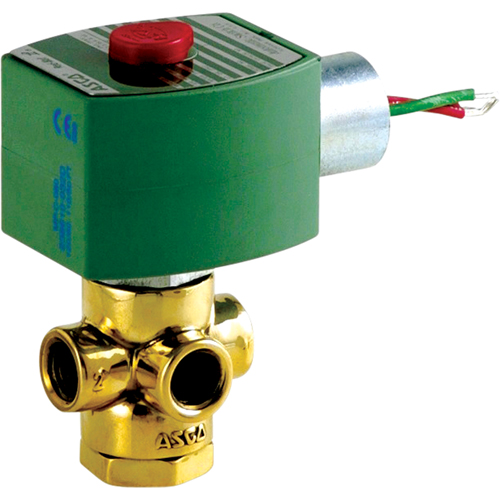 3-Way Direct Acting Universal Solenoid Valves, 1/4" Pipe, 100 psi Absolute Business Supply