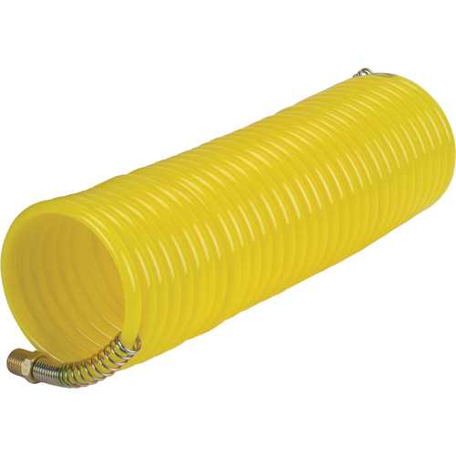 Nylon Coil Air Hose With Fittings, Air, 1/4" ID x 25' L, Nylon, 200 PSI at 23°C Absolute Business Supply