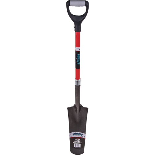 Pelles &agrave; drain robustes &agrave; dos creux, Acier au carbone, Lame 14" x 5-1/2", 29" lo, Manche Prise en D Absolute Business Supply