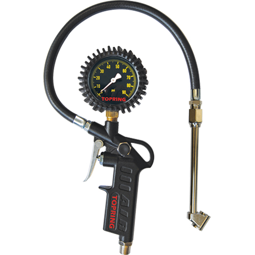 Tire Pressure Gauges - Dual Wheel Type- Pistol Grip Dial Inflator Gauges Absolute Business Supply
