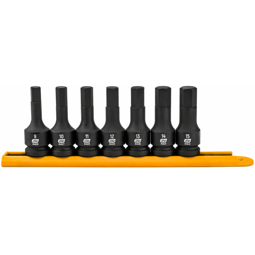 Jeu de douilles m&eacute;triques &agrave; chocs, Hexagonale, Prise 1/2", 7 mrcx Absolute Business Supply