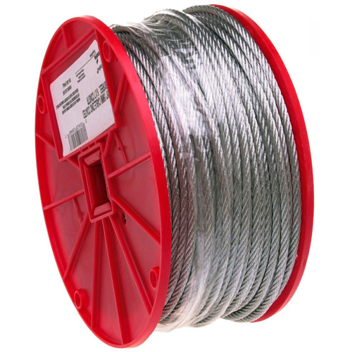 Wire Cable, 250' (76.2 m) x 1/4", 1400 lbs. (0.7 tons), Galvanized Absolute Business Supply