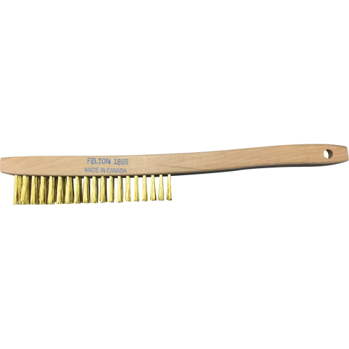 Brosses de nettoyage &agrave; manche recourb&eacute;, Laiton, 4 x 19 rangs de fils, Longueur 14" Absolute Business Supply
