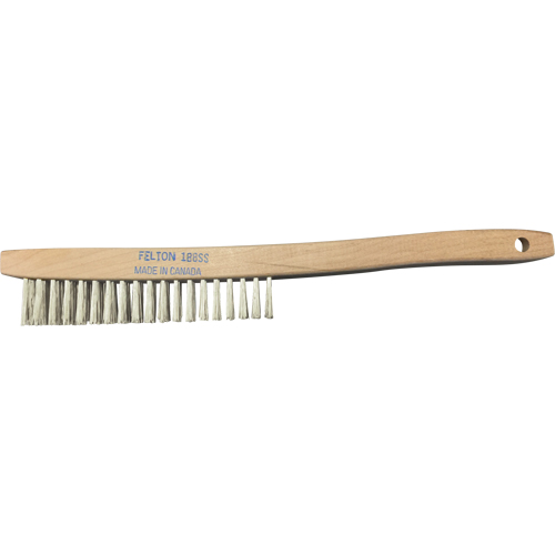 Brosses de nettoyage &agrave; manche recourb&eacute;, Acier inoxydable, 4 x 19 rangs de fils, Longueur 14" Absolute Business Supply