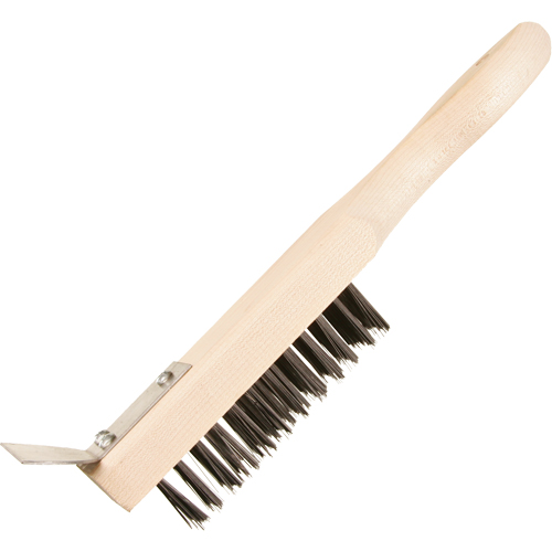 Brosse de nettoyage avec racloir, Acier, 5 x 13 rangs de fils, Longueur 11-3/8" Absolute Business Supply