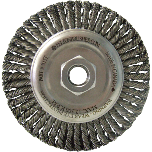 Brosses m&eacute;talliques &agrave; touret, Dia. 5-7/8", Fils 0,02", Arbre 5/8"-11, Acier Absolute Business Supply