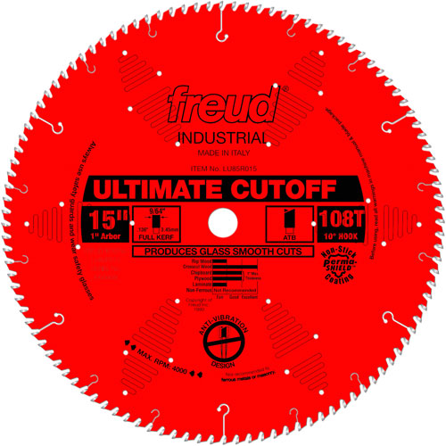 Lames de scie industrielle TCS - finition et coupe en travers, 15", 108 dents, Pour Bois Absolute Business Supply