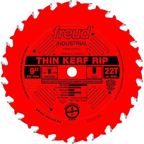 Lames de scie industrielle TCS - refente/coupe en travers &agrave; voie &eacute;troite, 9", 22 dents, Pour Bois Absolute Business Supply