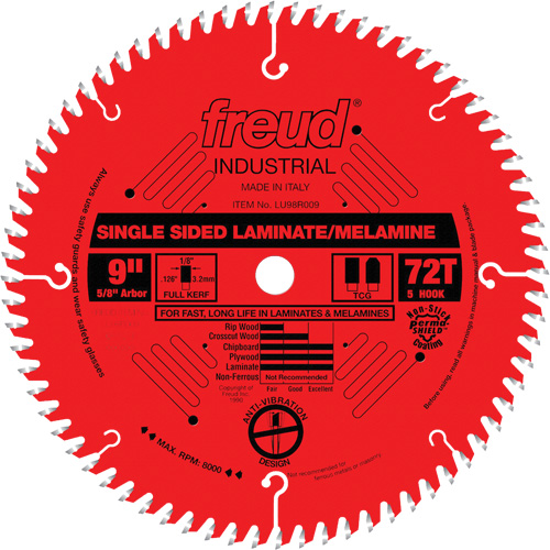 Lames de scie industrielle TCS pour panneaux de particules, 9", 72 dents, Pour Stratifi&eacute; Absolute Business Supply