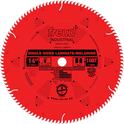 Lames de scie industrielle TCS pour panneaux de particules, 14", 108 dents, Pour Stratifi&eacute; Absolute Business Supply