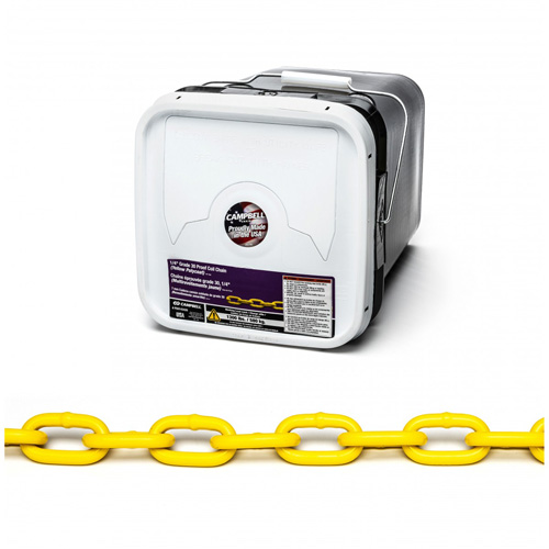 Proof Coil Chain, Low Carbon Steel, 1/4" x 75' (22.9 m) L, Grade 30, 1300 lbs. (0.65 tons) Load Capacity Absolute Business Supply