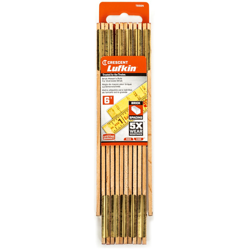 R&egrave;gle de maçon surdimensionn&eacute; Red End, 6' lo, Bois, Graduations de 1/16" Absolute Business Supply