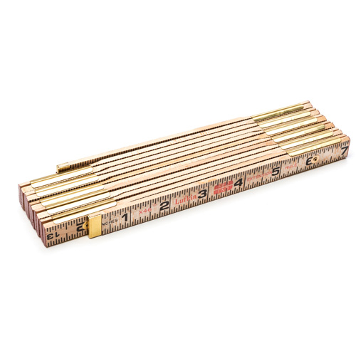 R&egrave;gle Red End avec deux rallonges de r&egrave;gle &agrave; glissi&egrave;re de 6", 6' lo, Bois, Graduations de 1/16" Absolute Business Supply