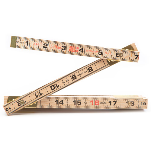 R&egrave;gle Red End avec deux rallonges de r&egrave;gle &agrave; glissi&egrave;re de 6", 6' lo, Bois, Graduations de 1/16" Absolute Business Supply