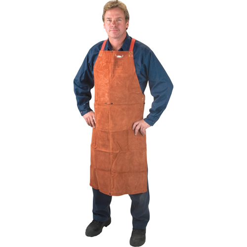 Tablier en cuir, Salopette, 36" lo, Lava Brown Absolute Business Supply