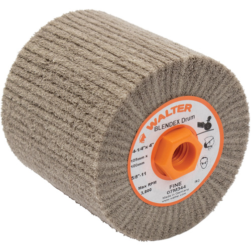 ALLSTEEL Blendex Surface Conditioning Drum, 4-1/4" Dia. x 4" W, 5/8"-11 Arbor, Fine Grit Absolute Business Supply