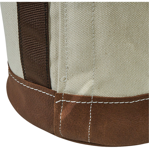 Leather-Bottom Bucket, 17" H, Canvas, White Absolute Business Supply