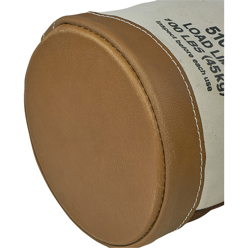 Leather-Bottom Bucket, 17" H, Canvas, White Absolute Business Supply