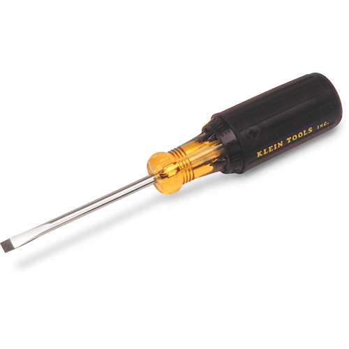 Slot Cabinet Tip Screwdriver, 3/16" Tip, Round, 7-3/4" L, Cushion Grip Handle Absolute Business Supply