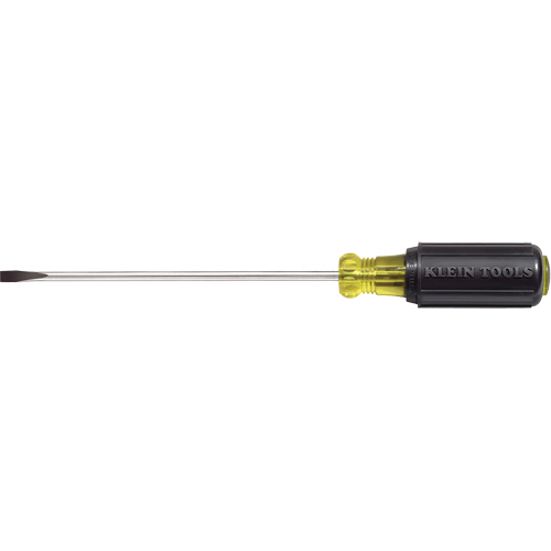 Slot Cabinet Tip Screwdriver, 3/16" Tip, Round, 9-3/4" L, Cushion Grip Handle Absolute Business Supply