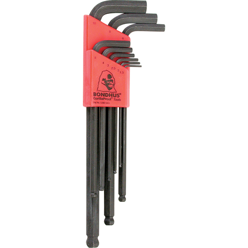 Balldrive L-Style Hex Key Set, 9 Pcs., Metric Absolute Business Supply