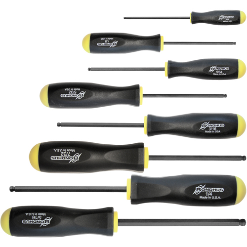 Ball Driver Screwdriver Sets - SAE, 8 Pcs. Absolute Business Supply