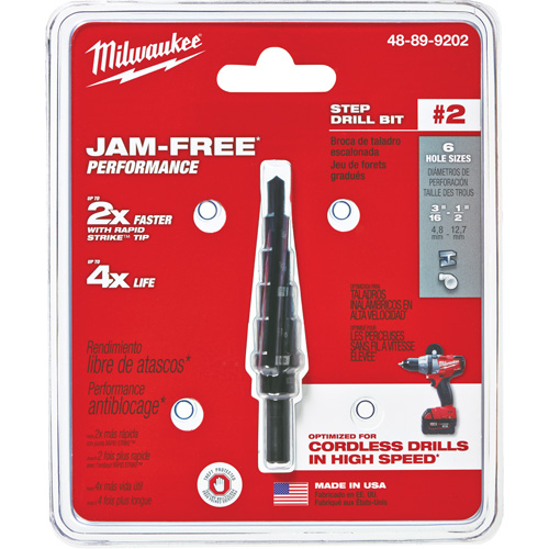 Foret &eacute;tag&eacute; no 2, 3/16" - 1/2", Incr&eacute;ments de 1/16", Acier rapide Absolute Business Supply