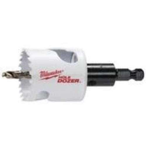 Scie-cloche Hole Dozer avec arbre, 1-3/4", Profondeur de la coupe 1-5/8", Bim&eacute;tal Absolute Business Supply