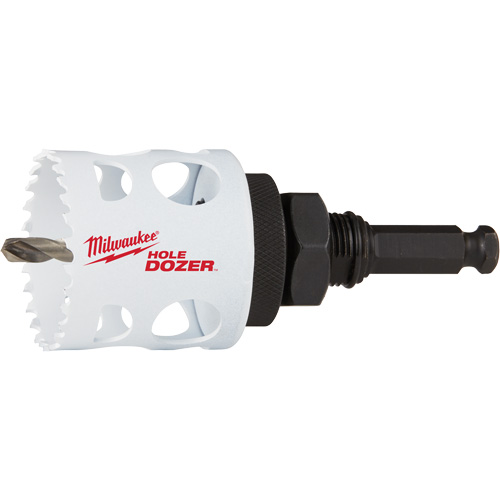 Scie-cloche Hole Dozer avec arbre, 2", Profondeur de la coupe 1-5/8", Bim&eacute;tal Absolute Business Supply