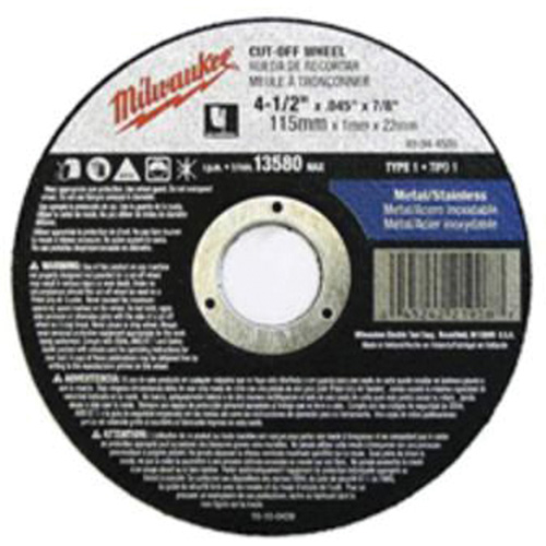 Depressed Centre Cut-Off Wheels, 5" x 0.045", 7/8" Arbor, Type 27, Aluminum Oxide, 13580 RPM Absolute Business Supply