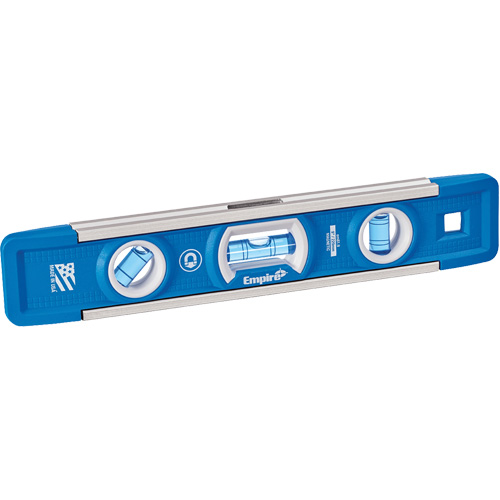 True Blue&reg; Torpedo Level, 9" L, Aluminum, 3 Vials, Magnetic Absolute Business Supply