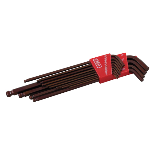 Extra Long Arm Ball Hex Key Set, 13 Pcs., Imperial Absolute Business Supply