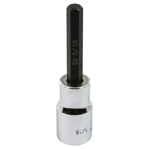Bit Socket, Hex, 5/16" x 3-1/4" L, 1/2" Square Drive Drive Absolute Business Supply
